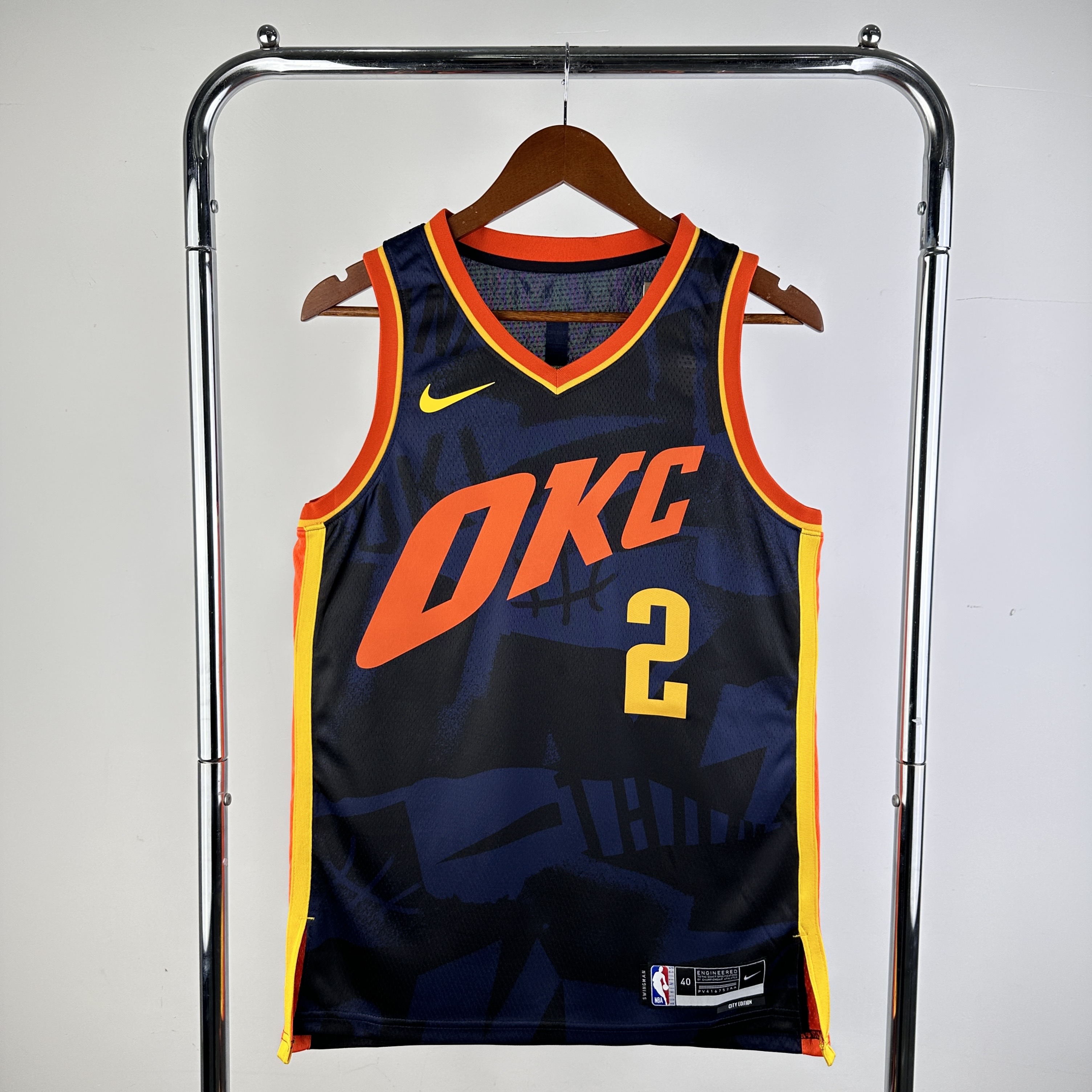 Men Oklahoma City Thunder #2 Shai Gilgeous-Alexander Black City Edition Season Nike 2024 NBA Jersey->oklahoma city thunder->NBA Jersey